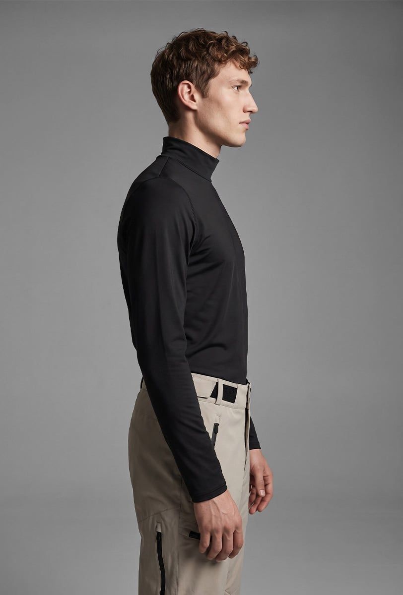 Thermischer Ski-Baselayer Herren Söll TURTLENECK Black – Seitenansicht - 3