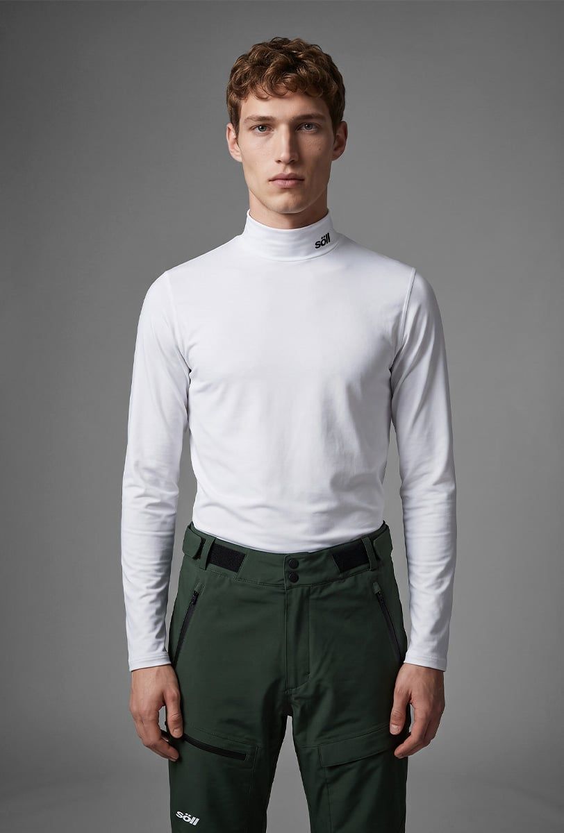 Thermischer Ski-Baselayer Herren Söll TURTLENECK White – Nahaufnahme - 3