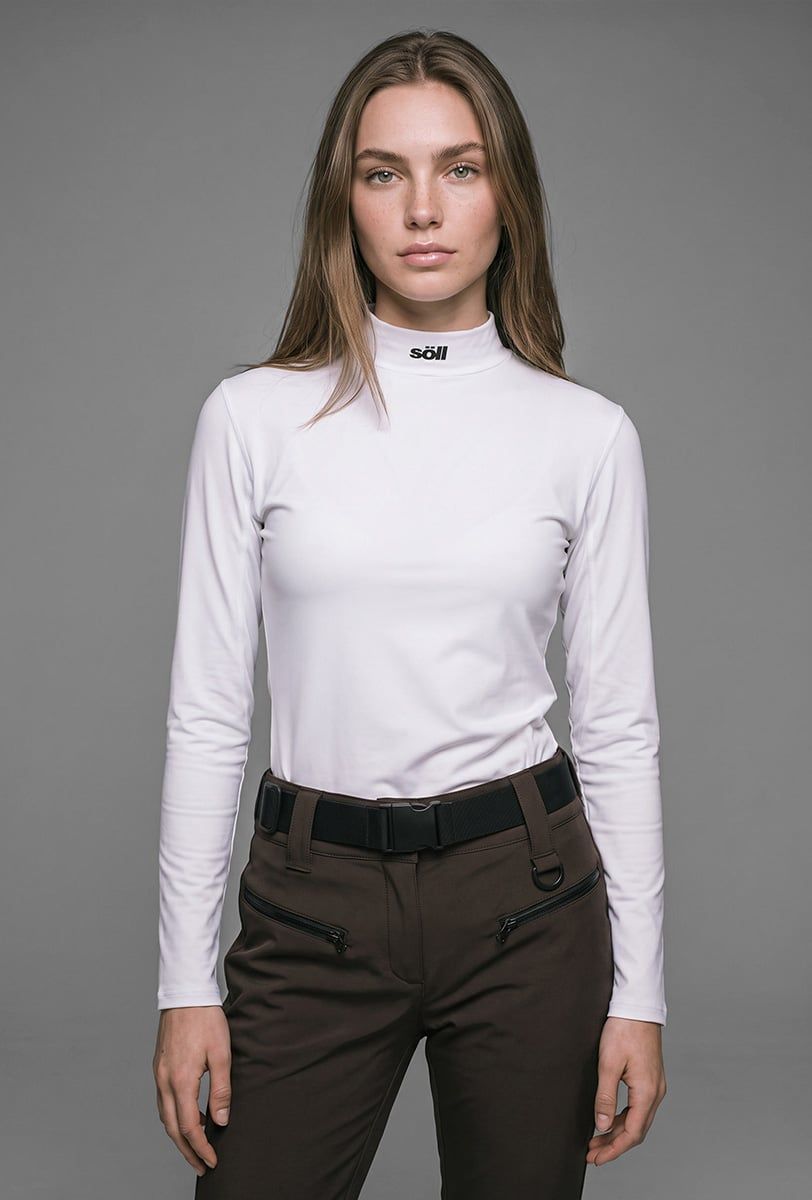Thermischer Ski-Baselayer Damen Söll TURTLENECK White – Nahaufnahme - 2