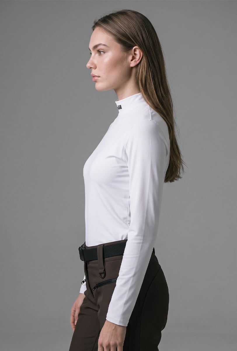 Thermischer Ski-Baselayer Damen Söll TURTLENECK White – Seitenansicht - 3