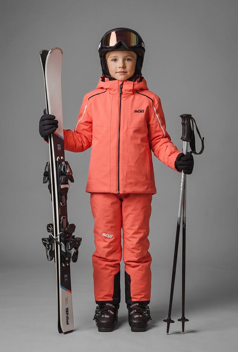Skijacke Kinder Söll RASCH Coral – mit Ski - 4