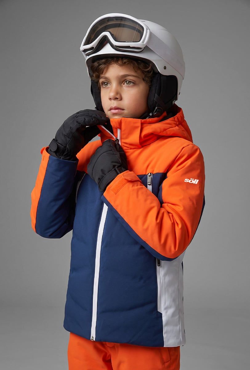 Kids’ ski jacket Söll TYPHOON II Orange – close-up - 2