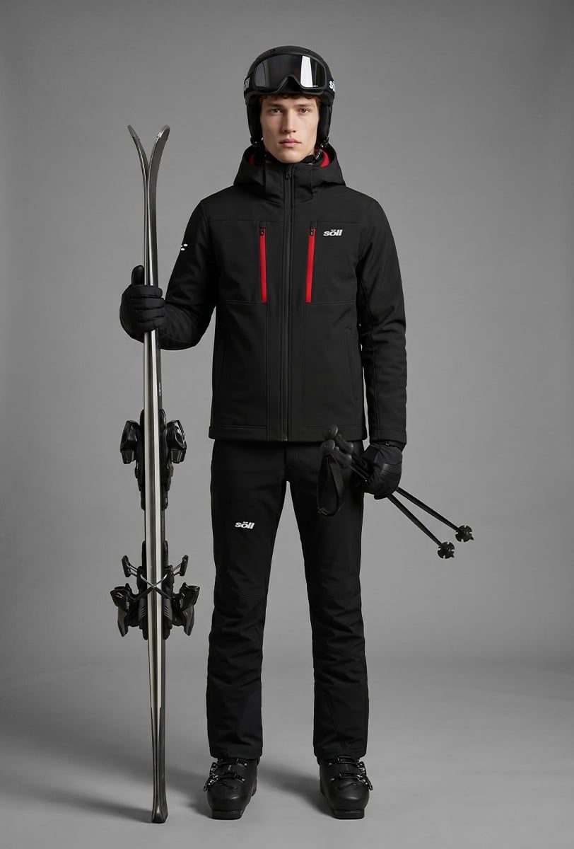 Herren Skijacke Söll STORM Caviar Black – Nahaufnahme - 2