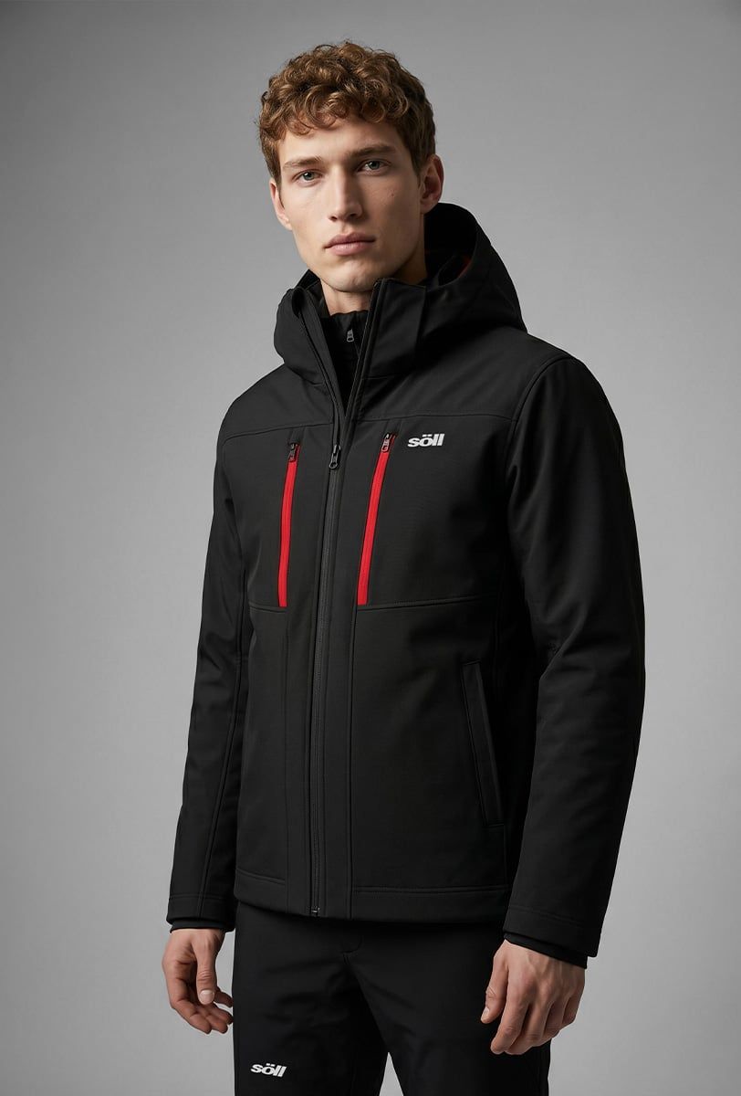 Herren Skijacke Söll STORM Caviar Black – Detailansicht 1 - 3