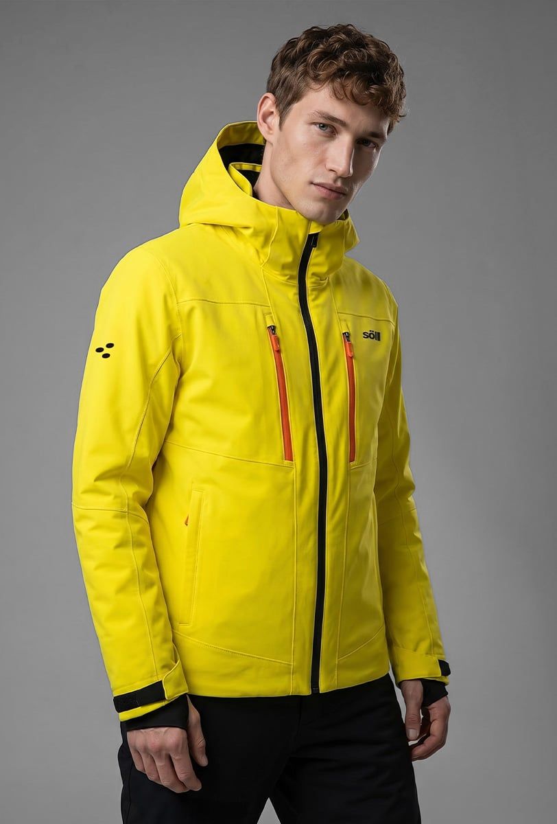 Herren Skijacke Söll STORM Yellow – Nahaufnahme - 2