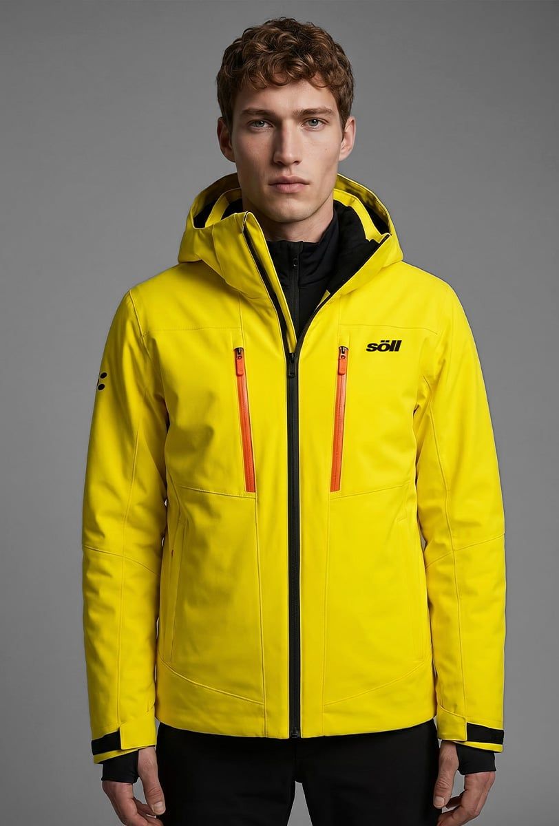 Herren Skijacke Söll STORM Yellow – Detailansicht 1 - 3