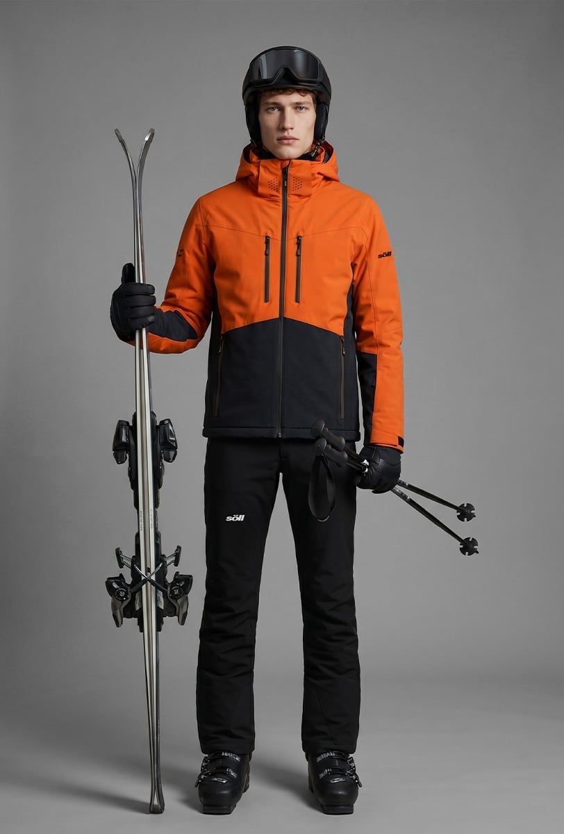 Herren Skijacke Söll SUMMIT Gold Flame – mit Ski - 5