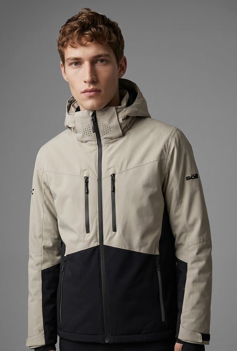 Herren Skijacke Söll SUMMIT Sand – Nahaufnahme - 5
