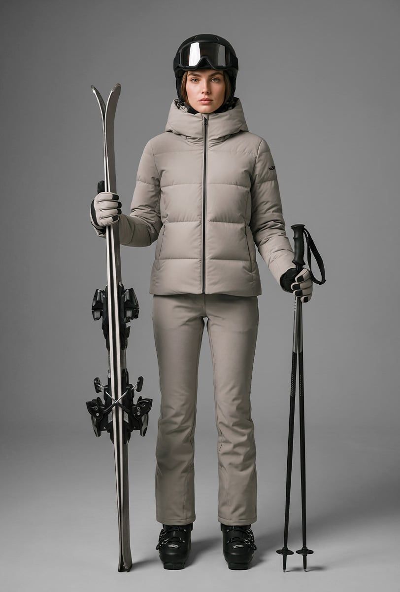 Damen Skijacke Söll AURA Sand – mit Ski - 5