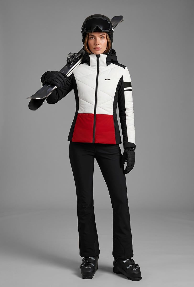 Damen-Skijacke Söll ELECTRA White – mit Ski - 2