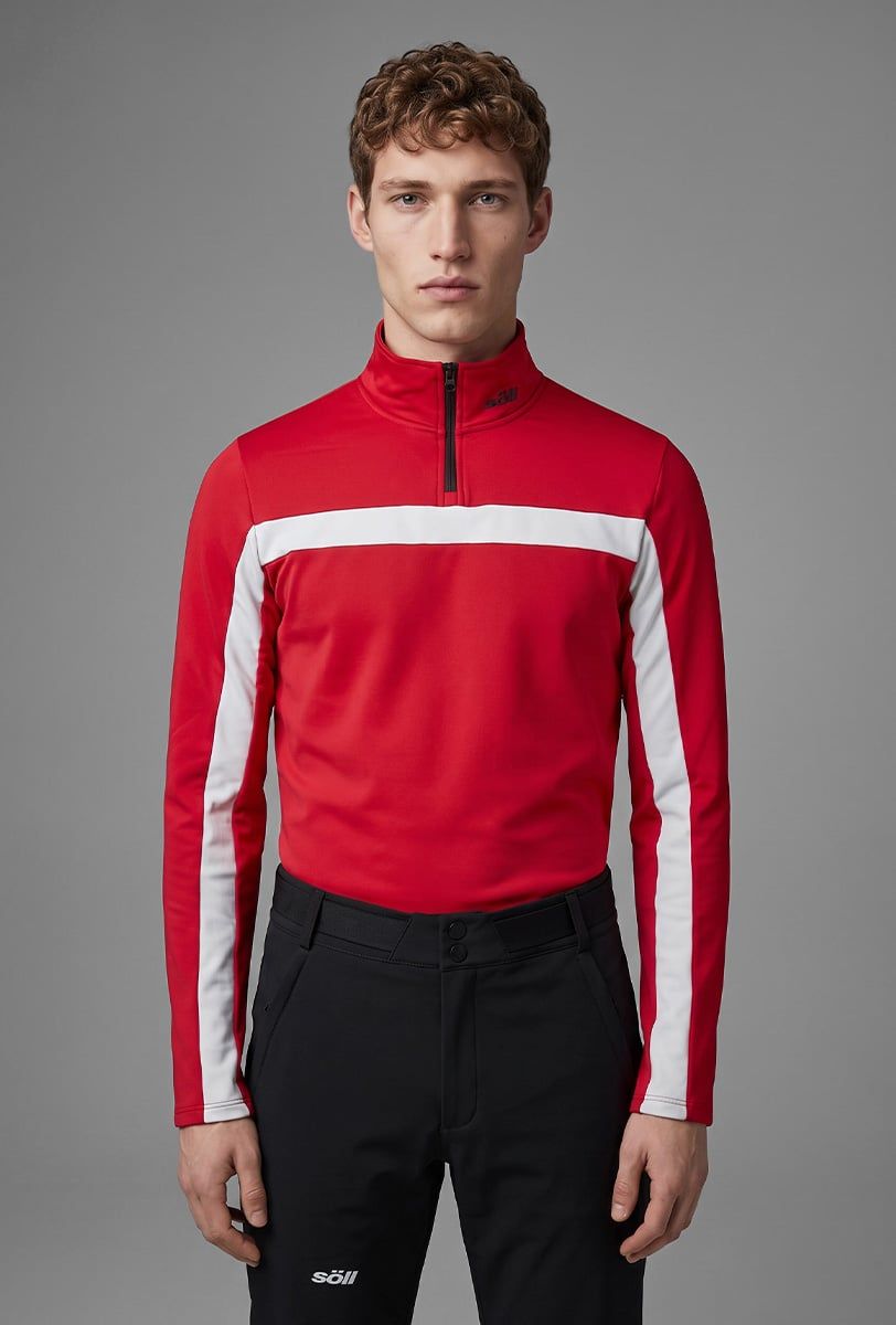 Ski-Midlayer Herren Söll GSTAAD Red – Nahaufnahme - 2