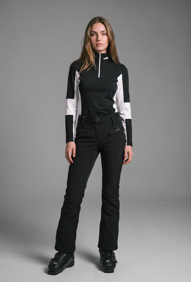 Ski Fleecepullover Damen Söll AVORIAZ Black - 1