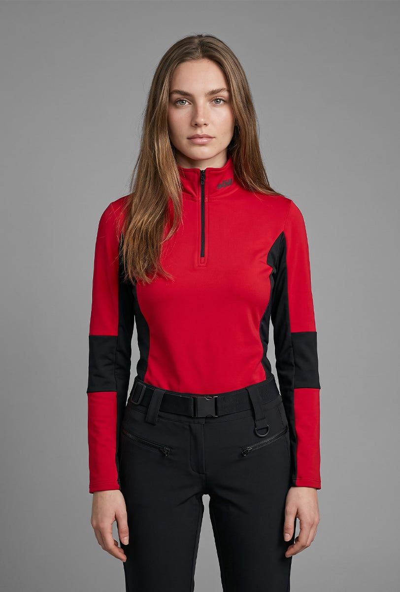 Ski Fleecepullover Damen Söll AVORIAZ Red – Nahaufnahme - 2