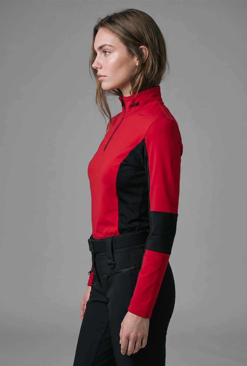 Ski Fleecepullover Damen Söll AVORIAZ Red – Seitenansicht - 3