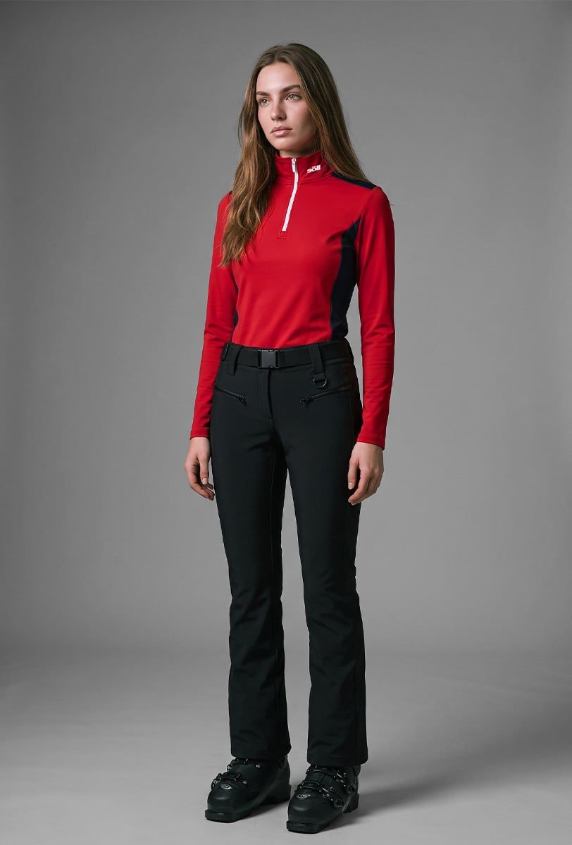 Ski Fleecepullover Damen Söll MEGEVE Red - 1