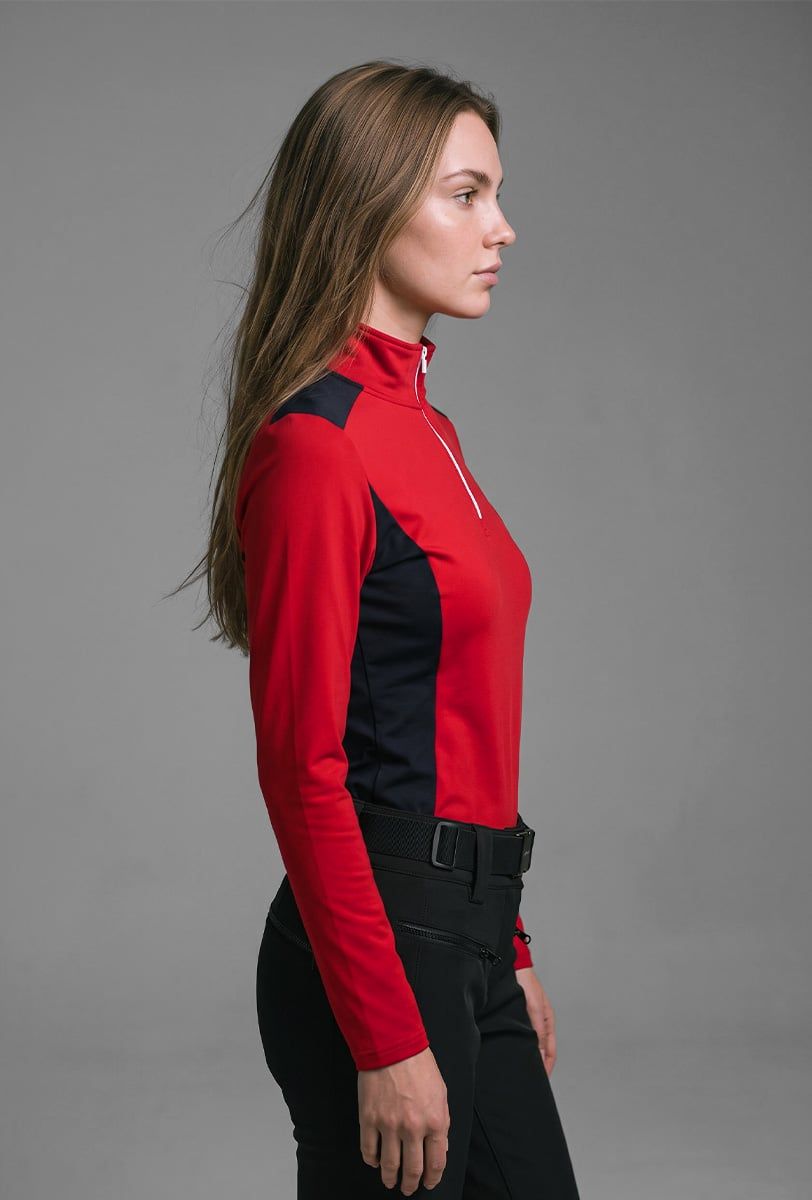 Ski Fleecepullover Damen Söll MEGEVE Red – Seitenansicht - 2