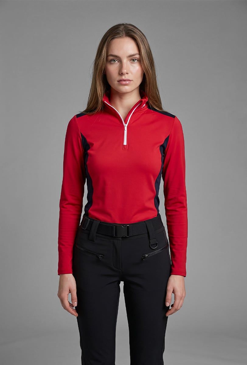 Ski Fleecepullover Damen Söll MEGEVE Red – Nahaufnahme - 3
