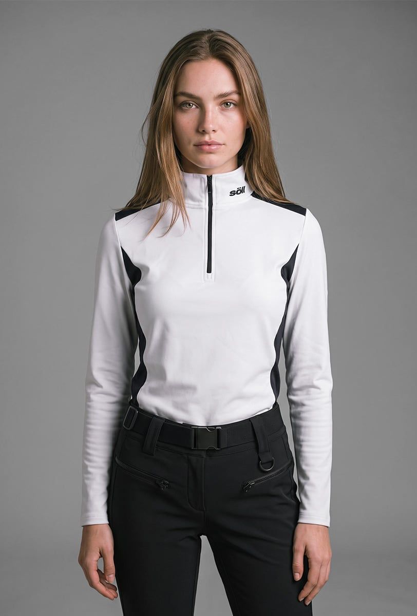 Ski Fleecepullover Damen Söll MEGEVE White – Nahaufnahme - 3