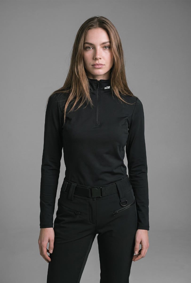 Ski Fleecepullover Damen Söll MORZINE Black – Nahaufnahme - 3