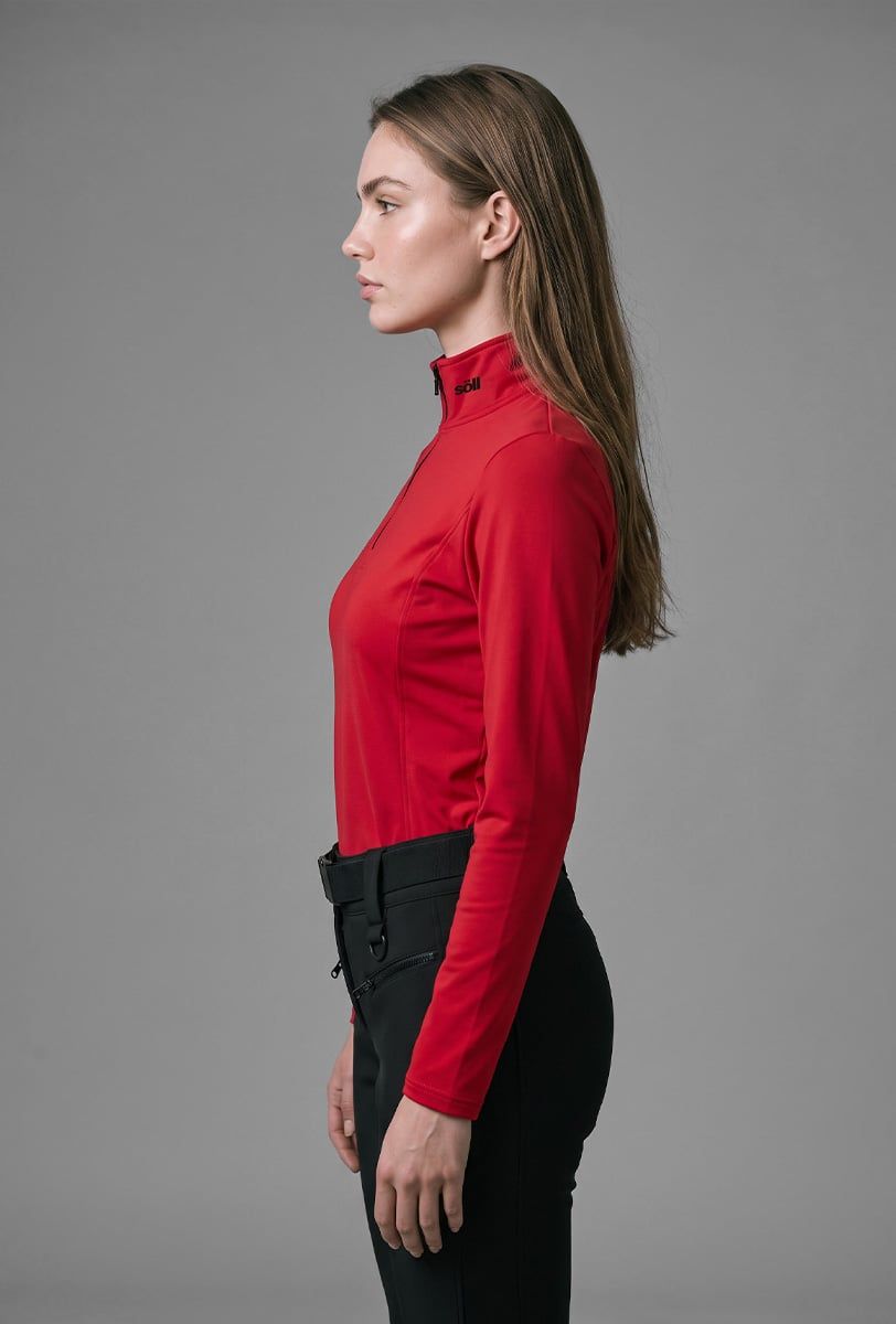 Ski Fleecepullover Damen Söll MORZINE Red – Seitenansicht - 2