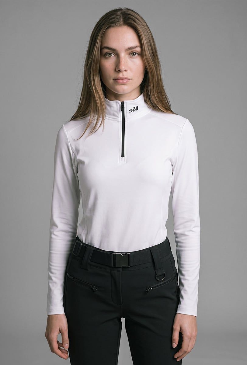 Ski Fleecepullover Damen Söll MORZINE White – Nahaufnahme - 3